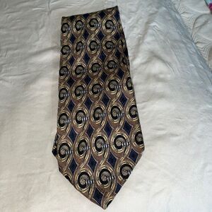 Pavia black & tan oval design silk tie